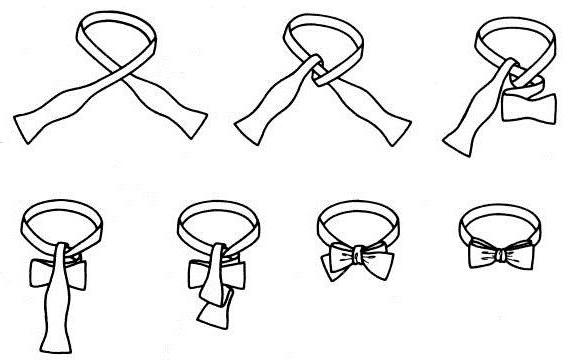Vzor kravaty s vlastními rukama: model na elastickém pásku a aristokratický motýl - samovyaz